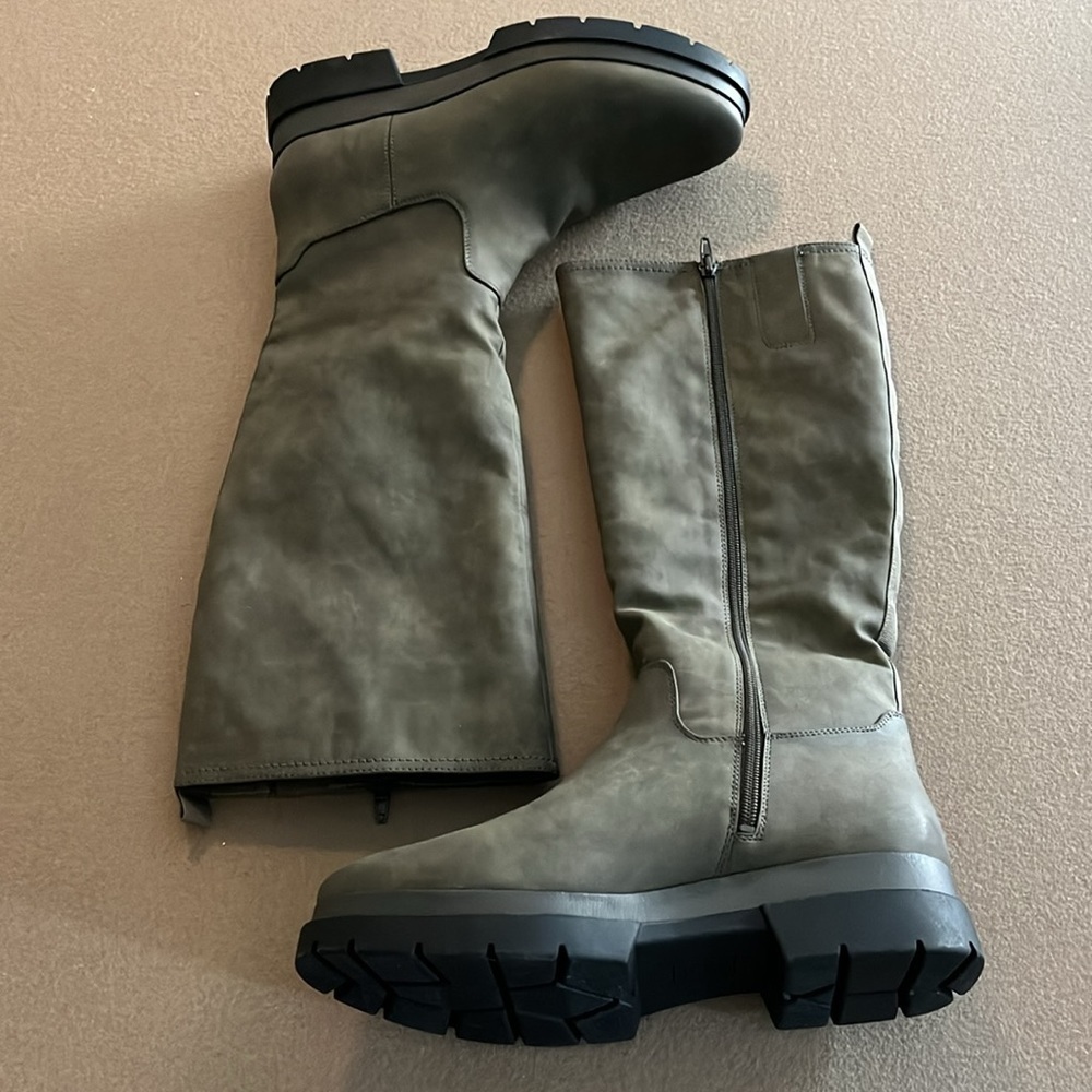 SOUL NATURALIZER Orchid Knee High Side Zip Boots - Dark Olive -Size 11 - Picture 3 of 12
